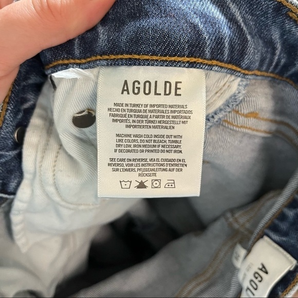 AGOLDE Toni Stratosphere Medium Wash Mid-Rise Straight Slim Leg Jeans Size 24 - Picture 9 of 9